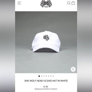 SHE WOLF HEAD V2 DAD HAT IN WHITE